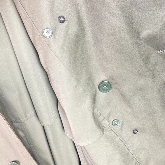 Vintage Full-Length Olive Green Austin Reed Trench Coat With Belt Sz 44R - Picture 16 of 16